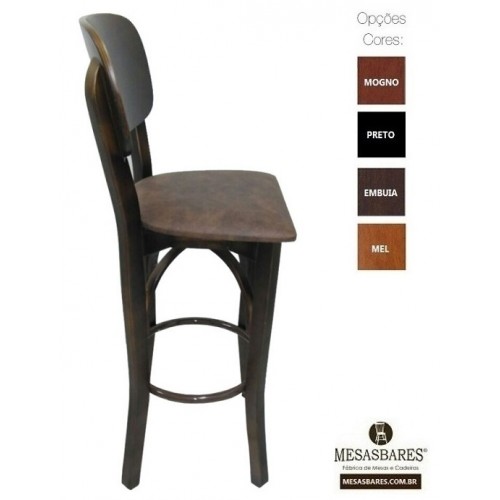 Conjunto Bistrô Mesa 60 cm Com 2 Banquetas Anatômicas Com Estofado Mel- Cod: 80563